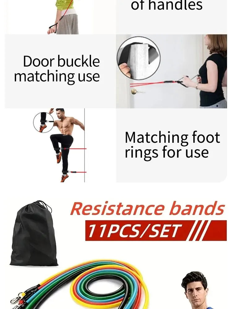 11PCS TPE Resistance Band Set – Full-Body Training Kit