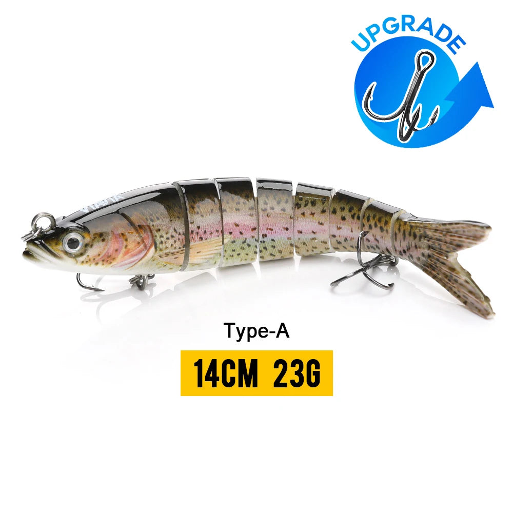 VTAVTA 8-Segment Jointed Crankbait – 10/14cm Sinking Swimbait Lure